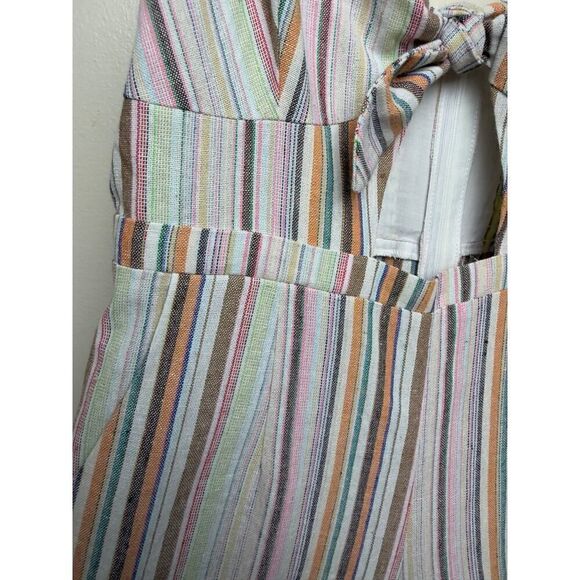 6 Shore Road Linen Striped Jumpsuit Sz. M - Picture 3 of 6